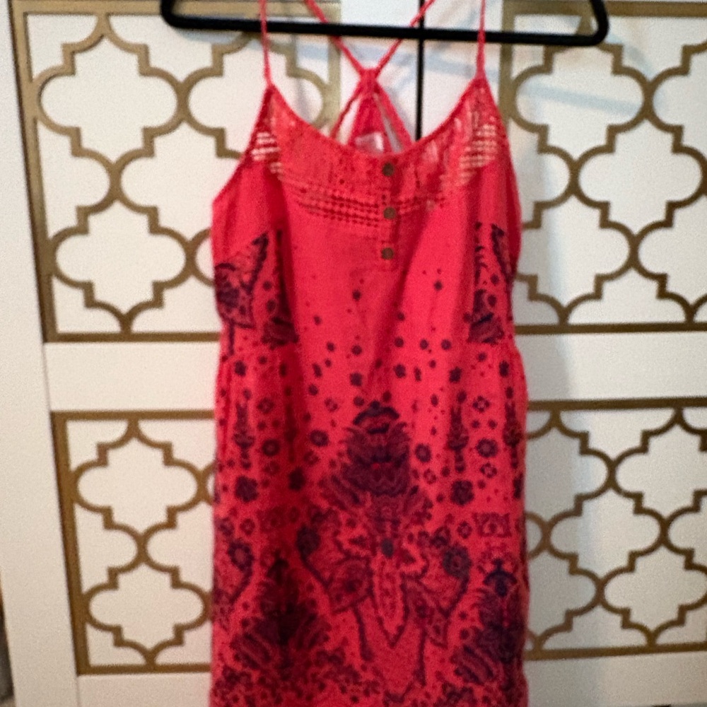 Free People Pink and Blue Mini Dress